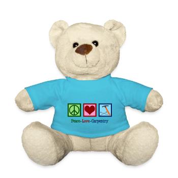 Peace Love Carpentry - Teddy Bear - atoll blue - Front