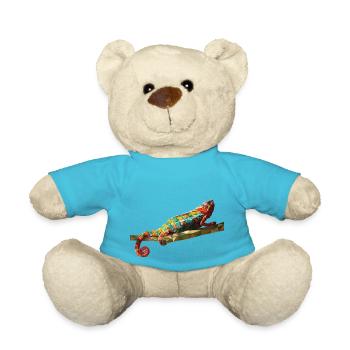 Chameleon Polygone design Reptile Idée cadeau - Nounours - bleu outremer - Devant