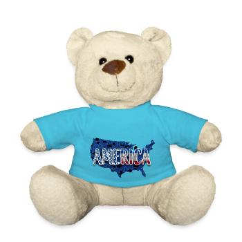 USA Karte Glitter - Teddy - Atollblau - Vorne