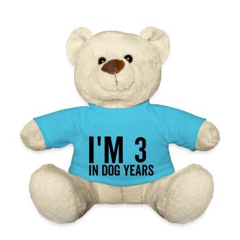 Ich bin 3 in Hundejahren - Teddy - Atollblau - Vorne