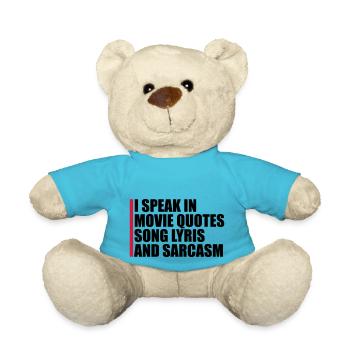 speak lyrics and sarcasm - Teddy Bear - atoll blue - Front