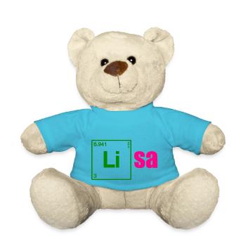 Lisa Name Geschenk Geburtstag - Teddy - Atollblau - Vorne