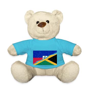 Haiti Haitianer Jamaika Kombination I Geschenk - Teddy - Atollblau - Vorne