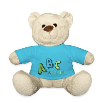 ABC Schulkind gün weiß - Teddy - Atollblau - Vorne