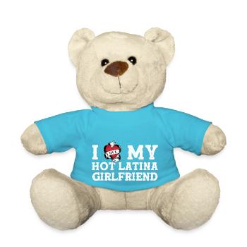 Ich liebe meine heiße Latina-Freundin - ich herze meine - Teddy - Atollblau - Vorne