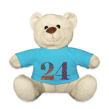 24e anniversaire léopard - Nounours - bleu outremer - Devant