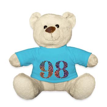 98e anniversaire léopard - Nounours - bleu outremer - Devant