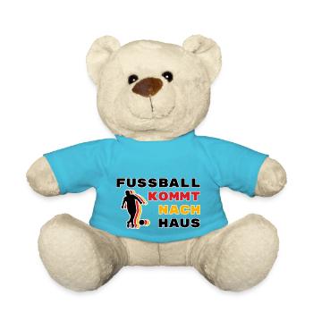 EM2024 Fußball Fußball kommt nach Haus Deutschland - Teddy - Atollblau - Vorne