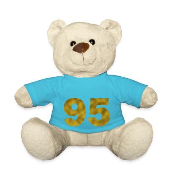 Birthday 95 years - Teddy Bear - atoll blue - Front