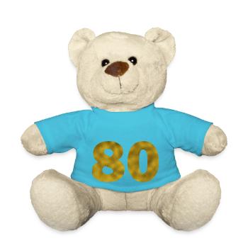 Anniversaire 80 ans - Nounours - bleu outremer - Devant