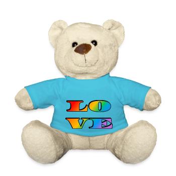 Retro Rainbow Love - Teddy Bear - atoll blue - Front