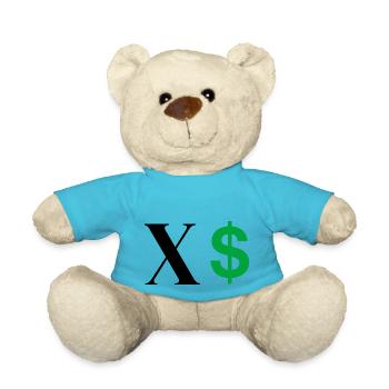 Letter x dollar - Teddy Bear - atoll blue - Front