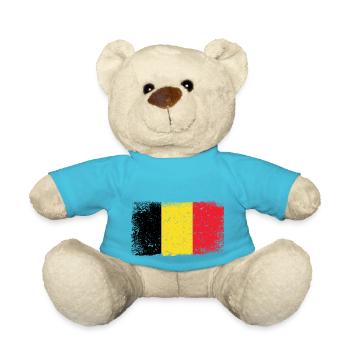Belgium Flag - Teddy Bear - atoll blue - Front