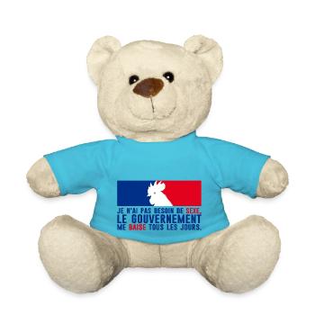 citation humour gouvernement baise besoin sexe - Nounours - bleu outremer - Devant