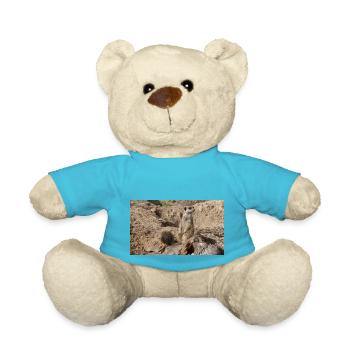 Two meerkats - Teddy Bear - atoll blue - Front