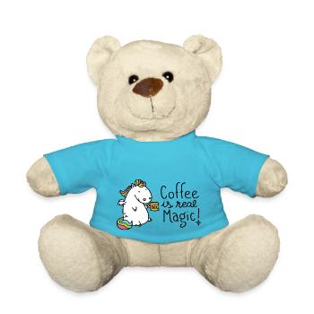 Coffee is real Magic - Teddy Bear - atoll blue - Front