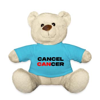 Cancel Cancer - Krebs Motivation Warrior - Teddy Bear - atoll blue - Front