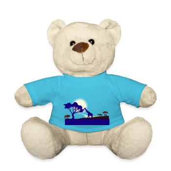 Safari Zoo Animals Wildlife - Teddy Bear - atoll blue - Front