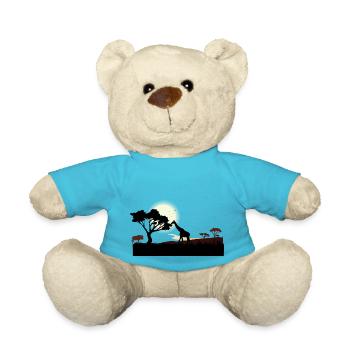 Safari Zoo Animals Wildlife - Teddy Bear - atoll blue - Front