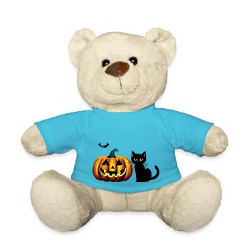 Pumpkin Costume Halloween Gift Pumpkin Pumpkins - Teddy Bear - atoll blue - Front