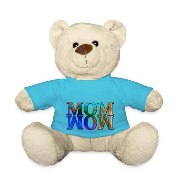 Mama Mama Wow Muttertag Lustig Niedlich Familie Mutter - Teddy - Atollblau - Vorne