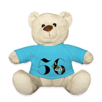 Nummer 56 Blumengrün - 56. Blumengeburtstag - Teddy - Atollblau - Vorne