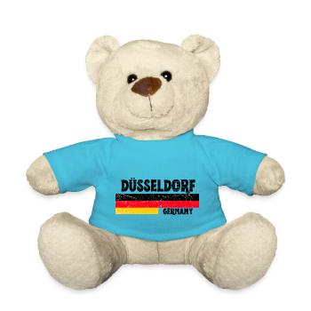 Dusseldorf Germany Flag - Teddy Bear - atoll blue - Front