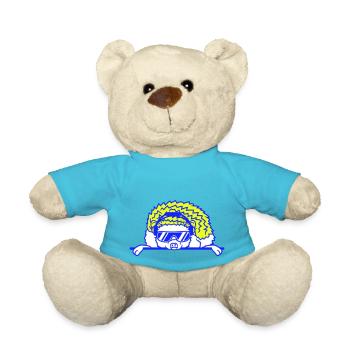 Süßer DJ Igel Cooles Musik Party Tier Club Spaß - Teddy - Atollblau - Vorne