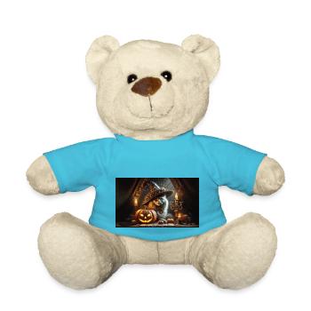Chat d'halloween en costume pirate - Nounours - bleu outremer - Devant