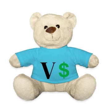 Lettre v dollar - Nounours - bleu outremer - Devant