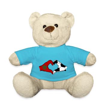 Drapeau de football du Maroc Mains Forme de Coeur - Nounours - bleu outremer - Devant