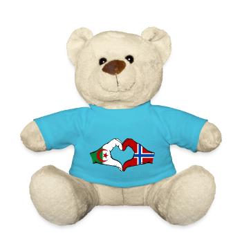 Algerien Norwegen Flagge Haende Herzform - Teddy - Atollblau - Vorne
