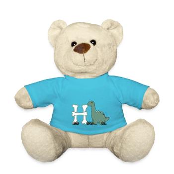 Letter H - Teddy Bear - atoll blue - Front