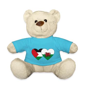 Drapeau Palestine Pays de Galles Coeur - Nounours - bleu outremer - Devant