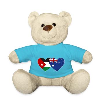 Drapeau de la Jordanie de l’Australie Coeur - Nounours - bleu outremer - Devant