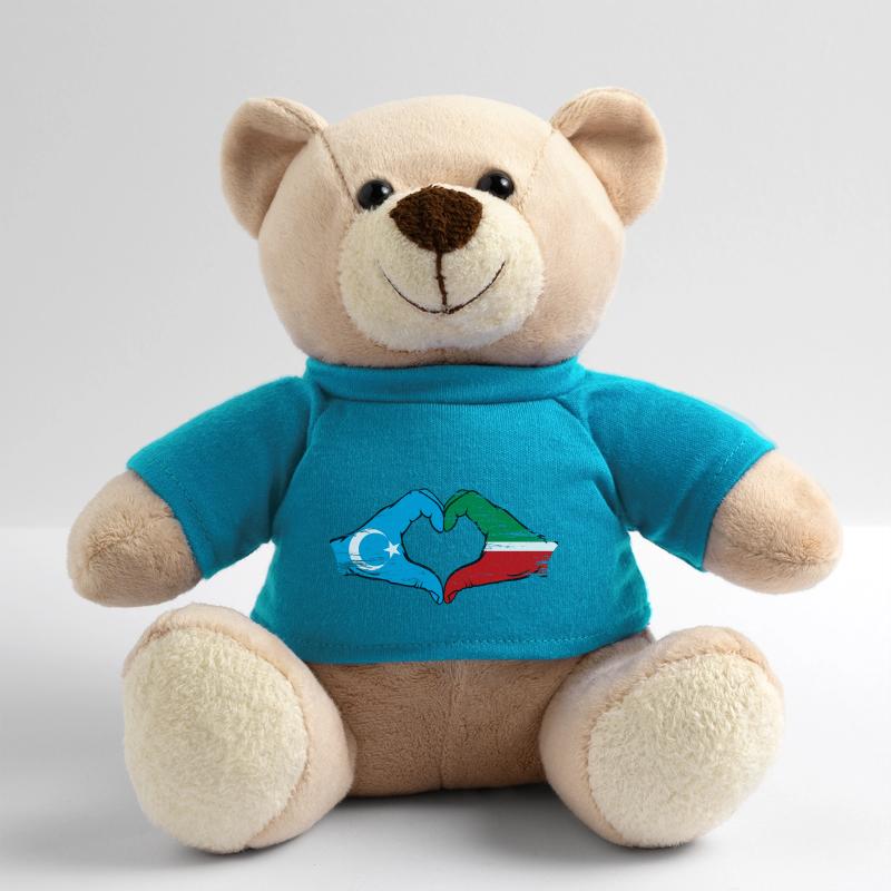 Drapeau ouïghour Tatarstan mains forme de coeur utilisé Nounours