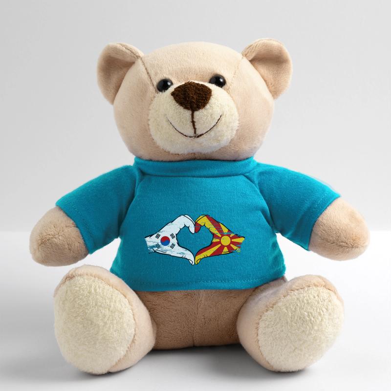 Corée du Sud Macédoine drapeau mains forme de coeur utilisé Nounours