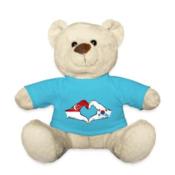 Singapour Drapeau de la Corée du Sud mains forme de coeur utilisé - Nounours - bleu outremer - Devant