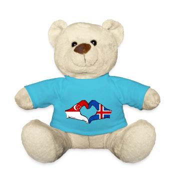 Singapur Island Flagge Hände Herzform - Teddy - Atollblau - Vorne