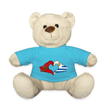 Marokko Uruguay Flagge Hände Herzform used - Teddy - Atollblau - Vorne