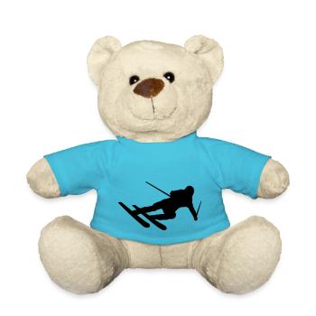 Skifahrer Abfahrt Berg ab - Teddy - Atollblau - Vorne