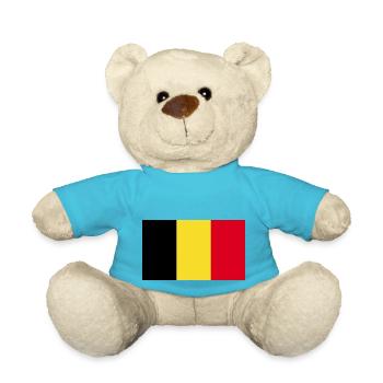 Belgique drapeau belge Coeur Belge - Nounours - bleu outremer - Devant