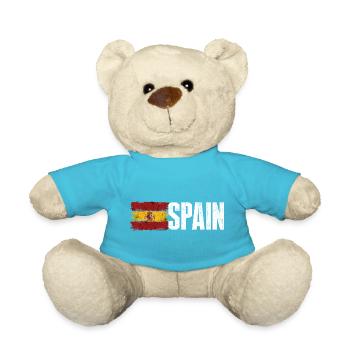 Spanien Grunge Flagge Typografie - Teddy - Atollblau - Vorne