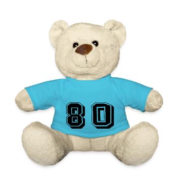 80 YEARS. 80th ANNIVERSARY. ANNIVERSARY 80 YEARS. 80 - Teddy Bear - atoll blue - Front