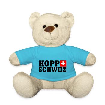 Hopp schwiiz - Teddy Bear - atoll blue - Front