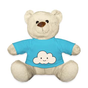 Sweet cloud with face Sweet cloud vector - Teddy Bear - atoll blue - Front