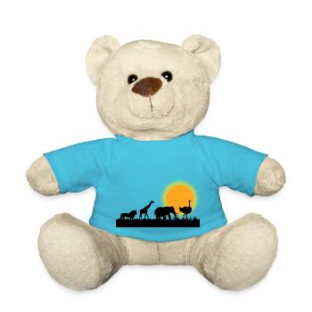 Safari Zoo Animals Wildlife - Teddy Bear - atoll blue - Front