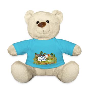 Landscape with a cow - Teddy Bear - atoll blue - Front