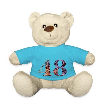 48th Birthday Leopard - Teddy Bear - atoll blue - Front