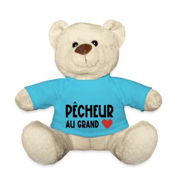 pêcheur au grand cœur - Nounours - bleu outremer - Devant